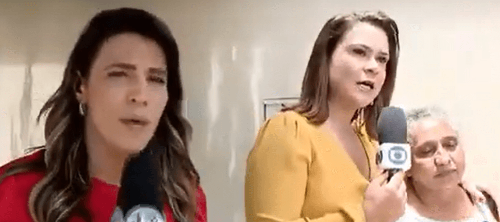 Repórteres de Globo e SBT brigam ao vivo por entrevistada veja vídeo