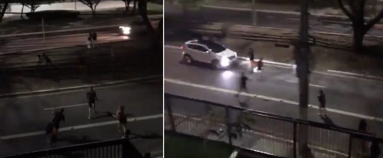 Uma pessoa é atropelada na Avenida Beira Mar durante briga generalizada