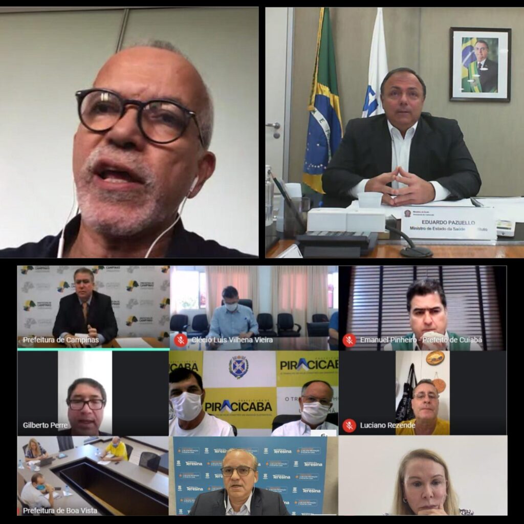 Covid 19 Edvaldo Nogueira pede mais autonomia para prefeituras em reunião com ministro interino da Saúde