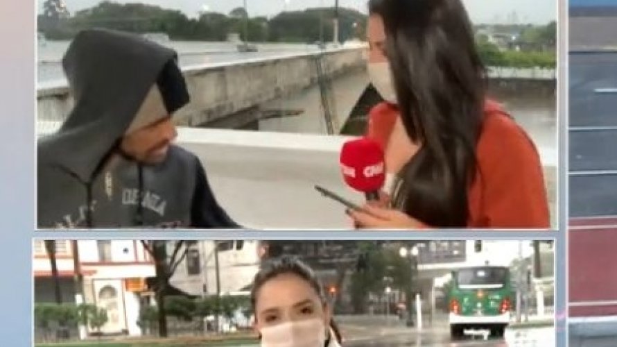 Repórter é assaltada ao vivo por homem com faca e perde dois celulares veja vídeo