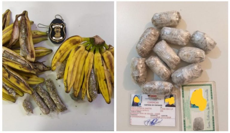Duas mulheres são detidas após levar drogas escondidas em biscoitos e cascas de banana para presídio