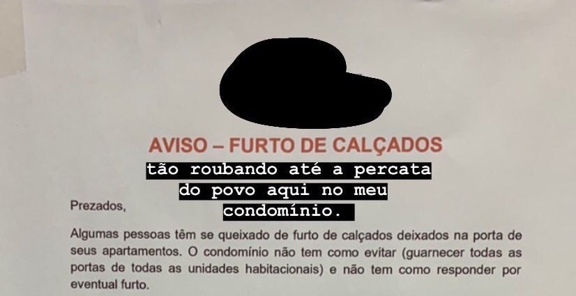 Moradores relatam furto de sandálias em condomínio no Grageru 1