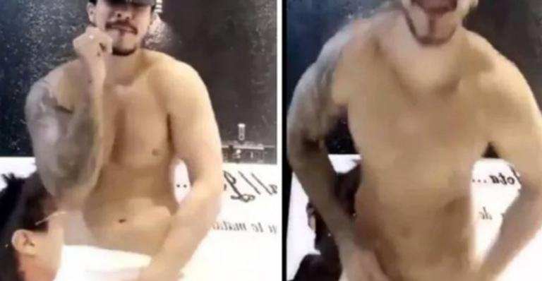 Toalha cai em danca sensual e DJ fica pelado em live