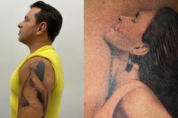 Marido de Gretchen tatua imagem da cantora no braco veja foto 2