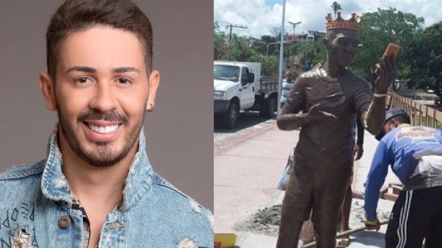Moradores impedem instalacao de estatua de Carlinhos Maia em Penedo