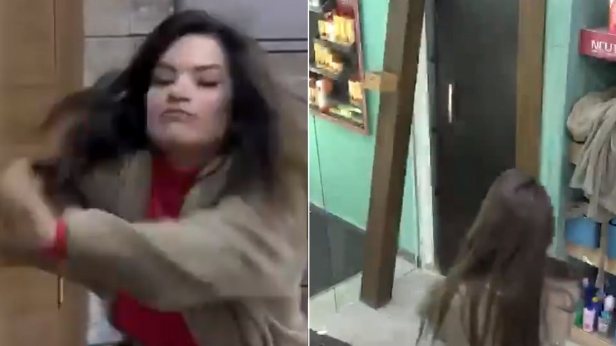 Raissa quebra porta do banheiro a pontapes apos barraco com Luiza na Fazenda veja video