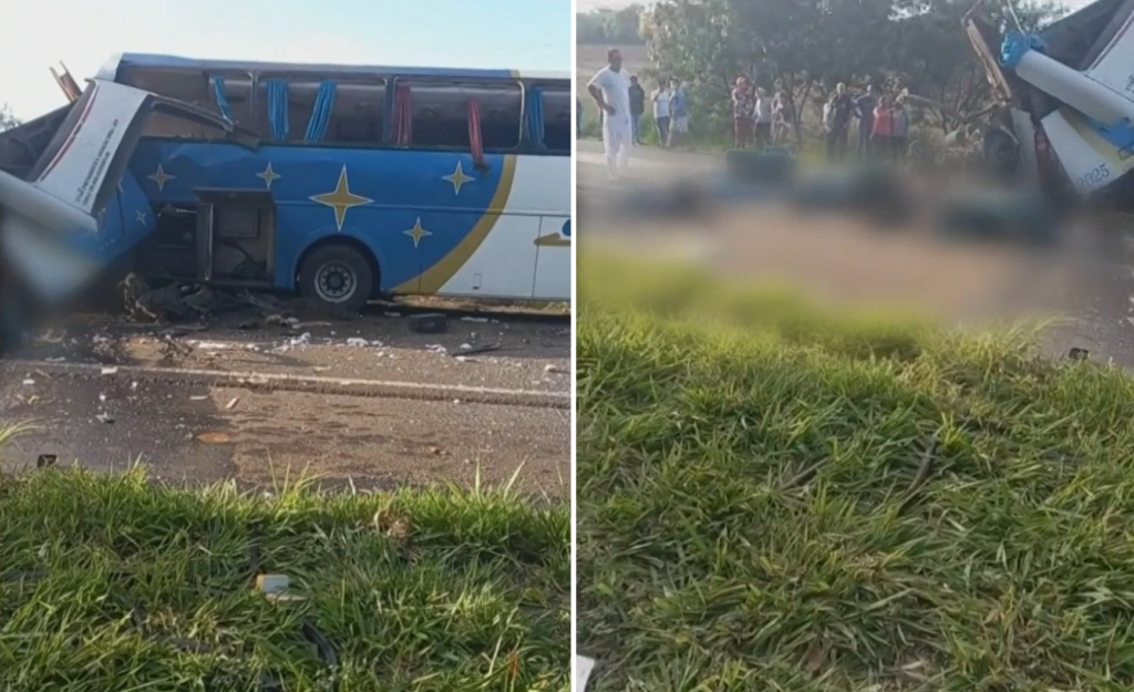 Acidente entre onibus e caminhao deixa mais de 30 mortos no interior de SP