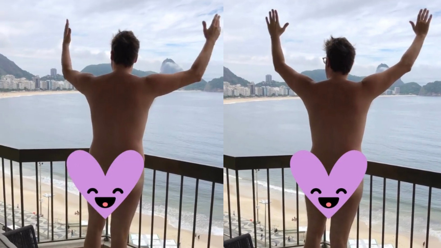 Fabio Porchat posta video pelado em varanda de hotel