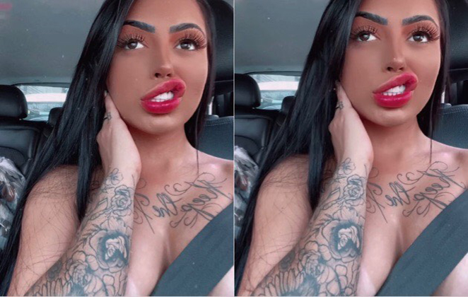 MC Mirella faz topless e para o transito em Sao Paulo 2