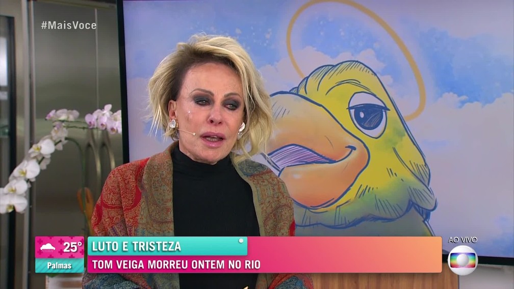 Na TV Ana Maria Braga chora ao falar de Tom Veiga interprete do Louro Jose sofreu AVC diz revista