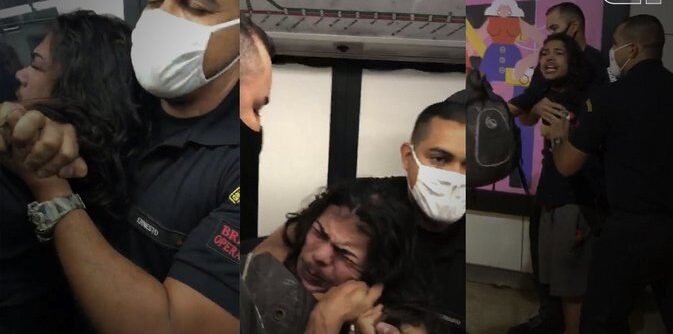 Seguranca da gravata em artista de rua no metro do Rio e1604748617133