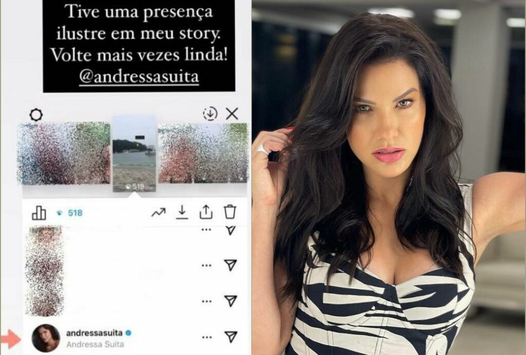 Andressa Suita visualiza stories de mulher que marcou Gusttavo Lima diz colunista