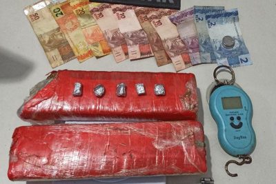 Homem e preso por trafico de drogas com cerca de 1kg de maconha no Bairro Santa Maria