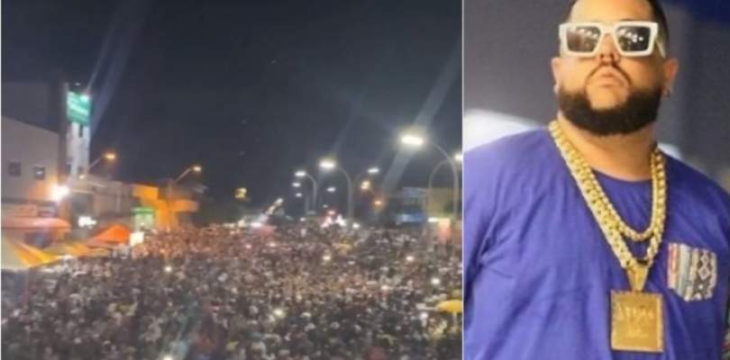 Praca publica fica lotada durante comemoracao de reeleicao de prefeito na Bahia veja video