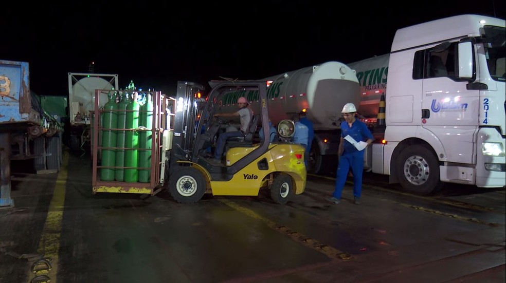 Manaus recebe 70 mil metros cubicos de oxigenio vindos de Belem