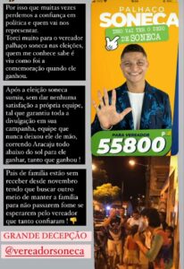 Apoiadora do vereador reeleito por Aracaju