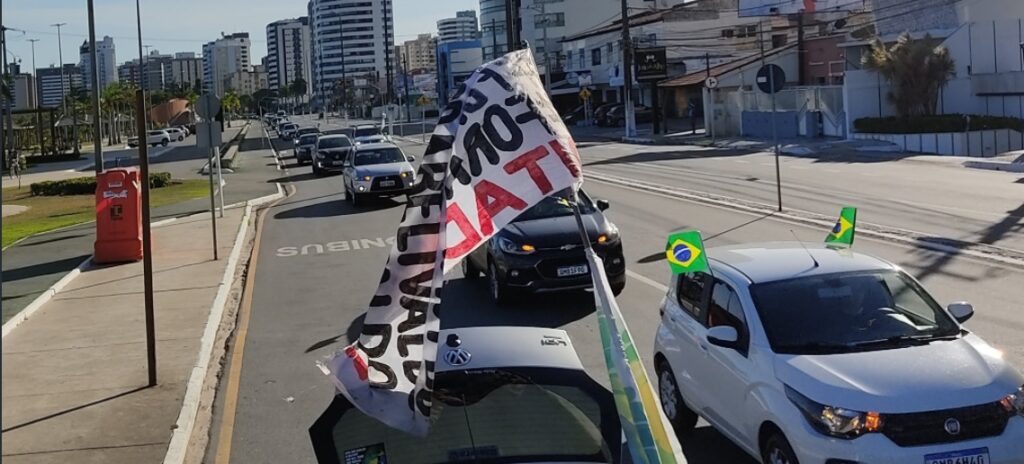 Carreata contra toque de recolher e de apoio a Bolsonaro acontece na Orla neste sabado 1o