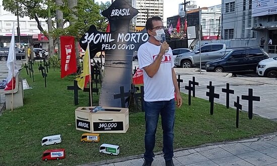 Sindicatos de Sergipe fazem ato para cobrar ampliacao de vacinacao contra covid 19 em trabalhadores