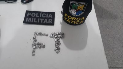 Suspeito de trafico de drogas e preso com 40 trouxas de maconha em Aracaju