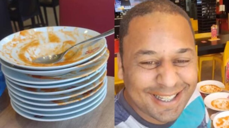 Homem e expulso de rodizio por comer demais e viraliza nas redes veja video