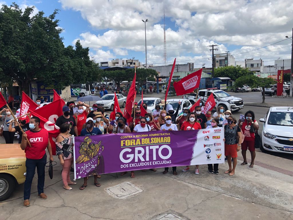 Manifestantes de Lagarto e Itabaiana realizam Grito dos Excluidos contra Bolsonaro