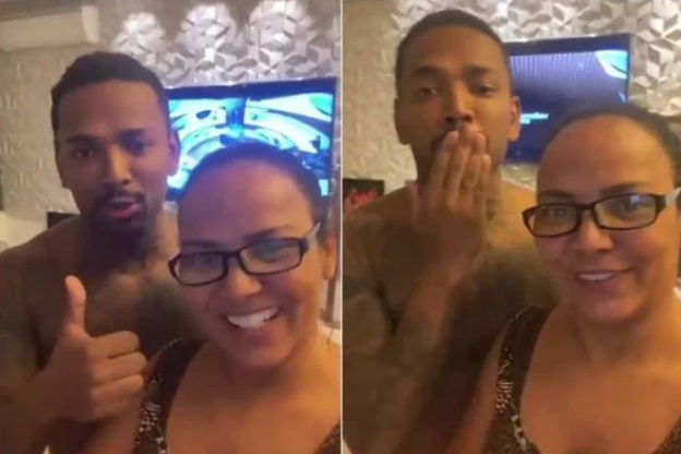 Nego do Borel aparece com a mae apos expulsao de A Fazenda estou muito feliz