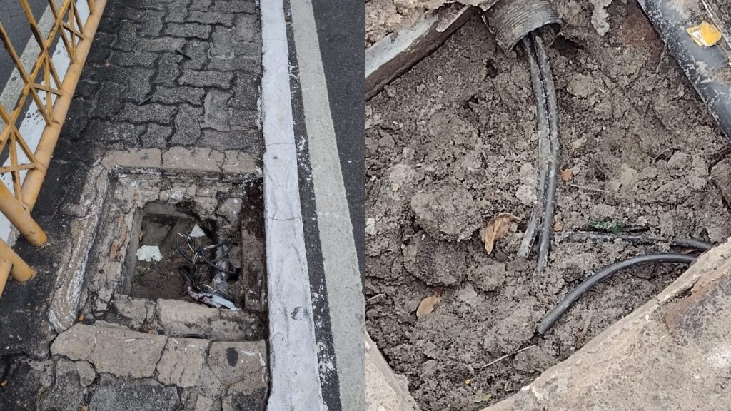 Furto de cabo deixa semaforo da Av. Rio Branco sem funcionar na manha desta segunda 29