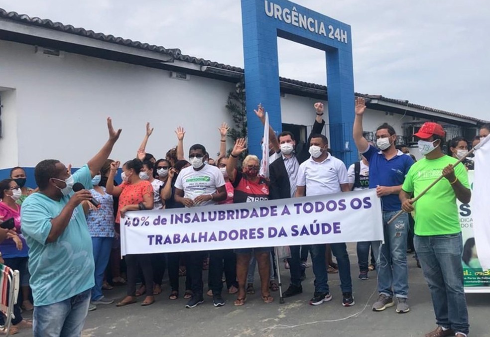 Profissionais da saude de Sao Cristovao fazem mobilizacao e paralisam atividades por 24h