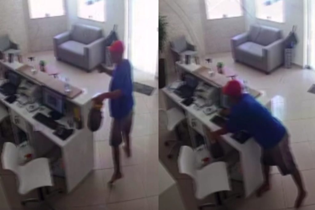 Homem entra em clinica em Aracaju e furta objetos veja video