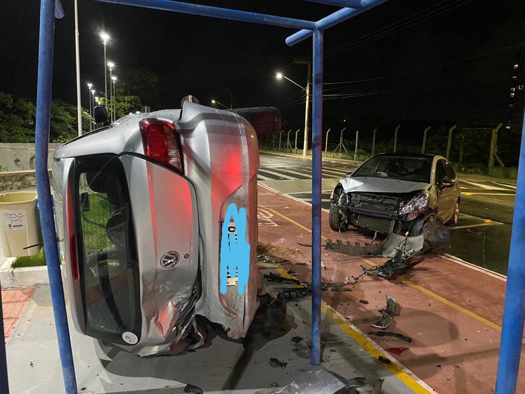 Motorista embriagado provoca acidente de transito na Av. Santos Dumont em Aracaju