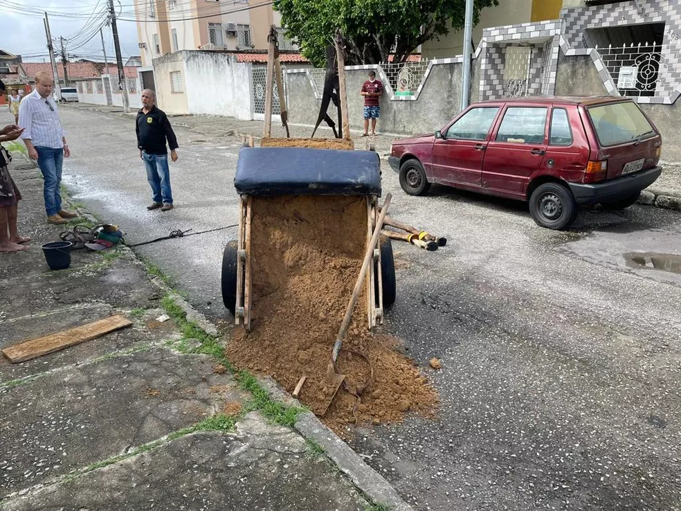 Carroceiro e preso apos egua morrer em frente a delegacia em Aracaju