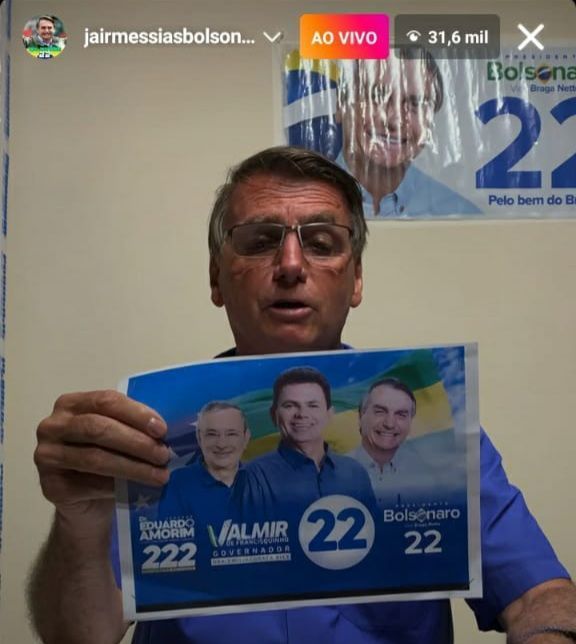 Bolsonaro pede voto para Valmir de Fracisquinho e Eduardo Amorim em Sergipe veja video