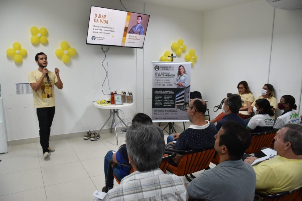 Evento em alusao ao Setembro Amarelo e realizado no Hospital do Rim de Sergipe
