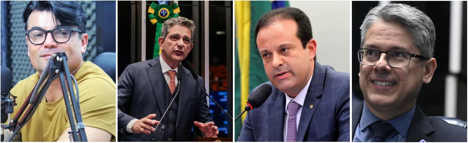Delegado André David, Rogério Carvalho, André Moura e Delegado Alessandro, candidatos ao Senado por Sergipe