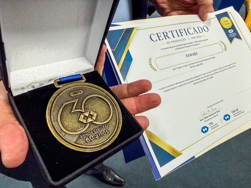 Aracaju conquista 1º lugar em governança pública pelo 2º ano