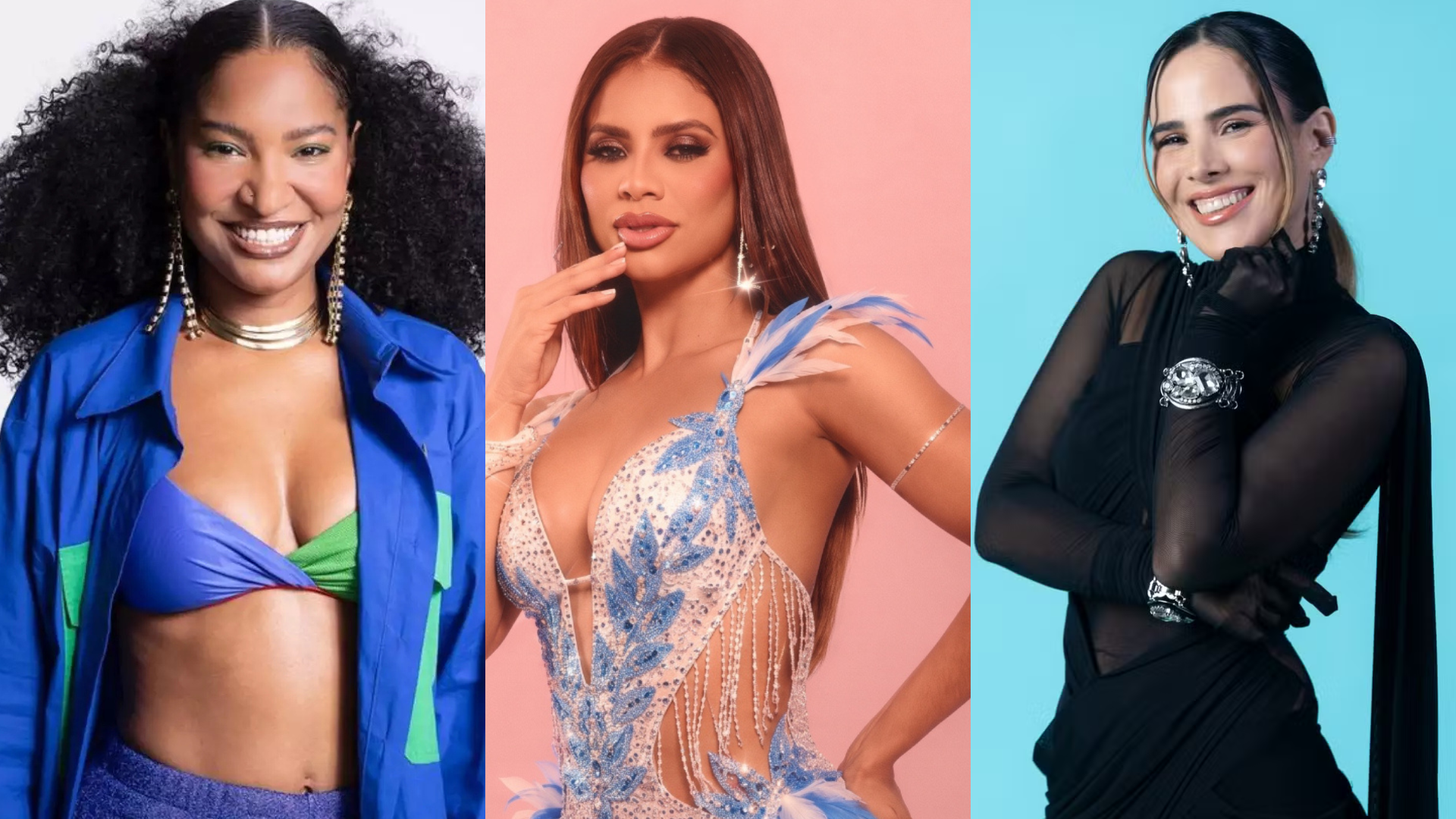 Montagem com as cantoras Larissa Luz, Lexa e Wanessa
