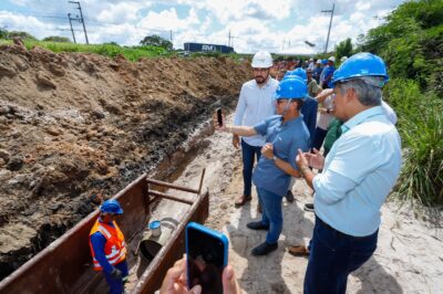 Fábio Mitidieri acompanha obras de drenagem em Nossa Senhora do Socorro