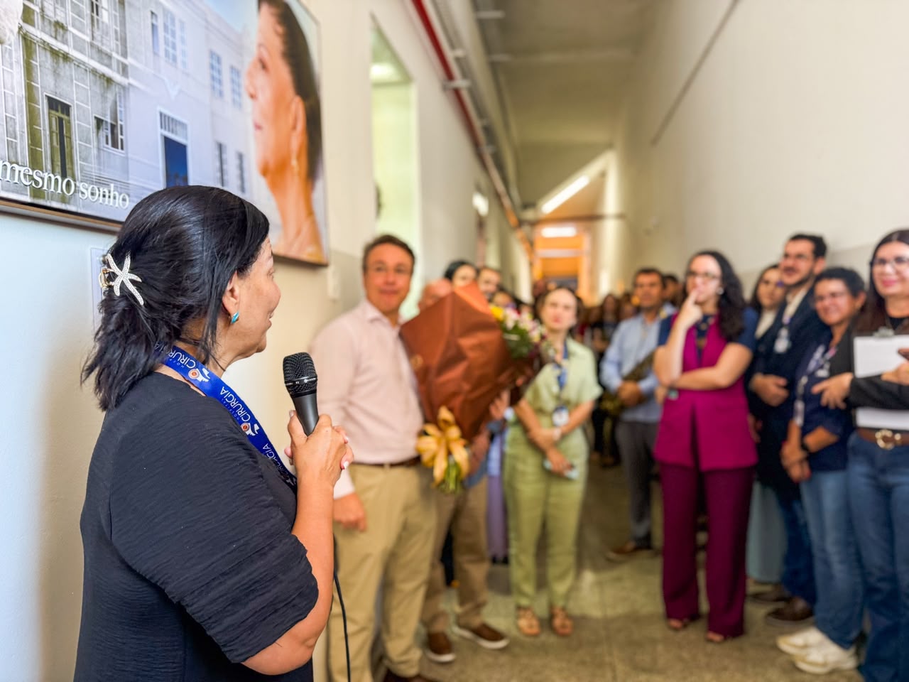 A interventora judicial Márcia Guimarães durante homenagem no Hospital de Cirurgia, em Aracaju