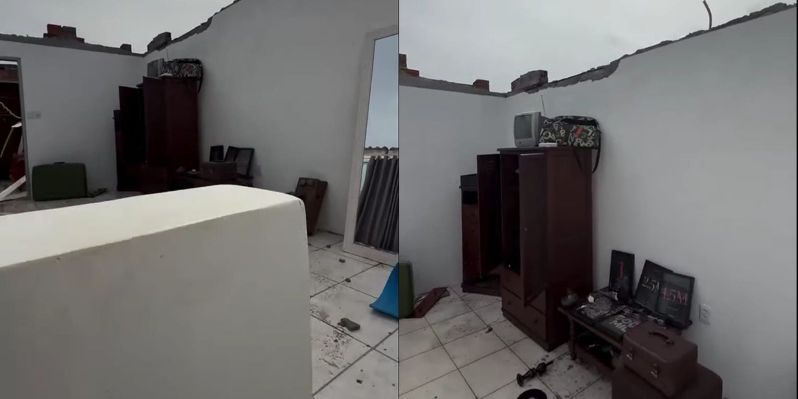 Tempestade arranca telhado e deixa residência alagada em Pelotas