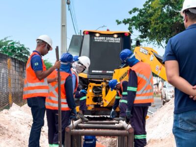 Obra de substituição da adutora alcançou 75% de execução